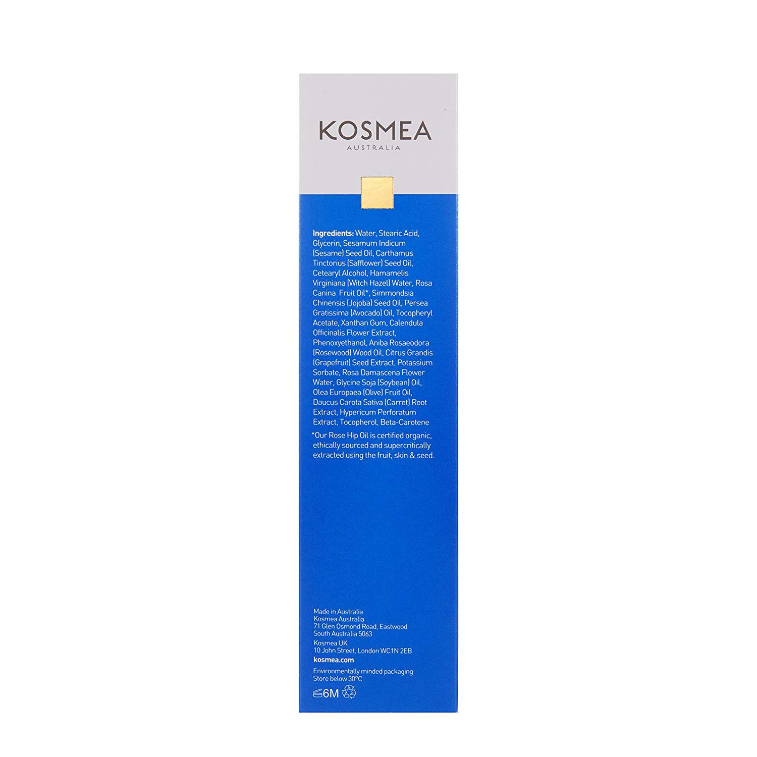 Kosmea Purifying Cream Cleanser 150ml Packaging Rear View