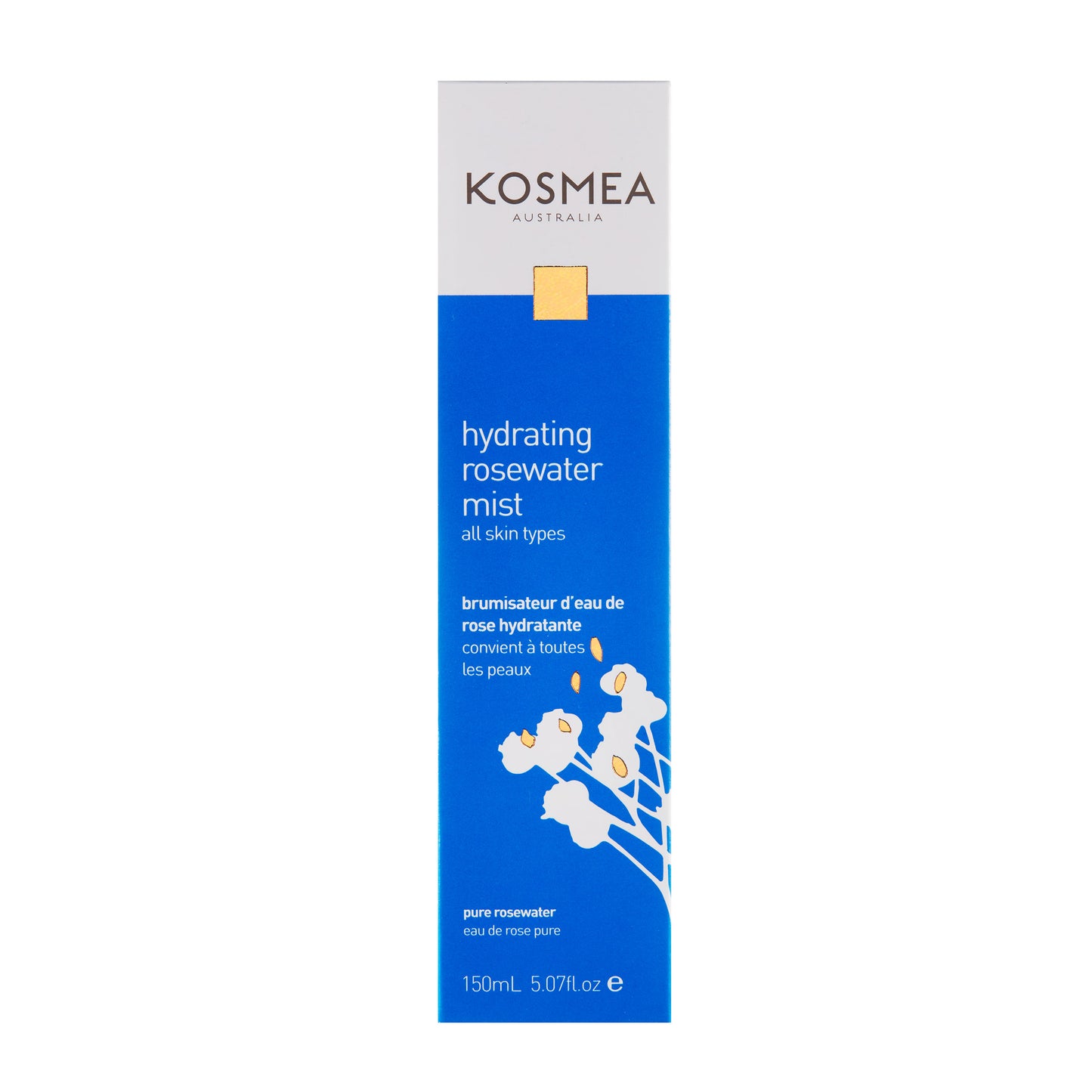 Kosmea Australia Hydrating Rosewater Mist 150ml Packaging